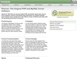 Скриншот сайта Phorum, The Original PHP and MySQL Forum Software