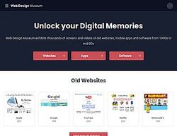 Скриншот сайта Web Design Museum. Discover old websites, apps and software.