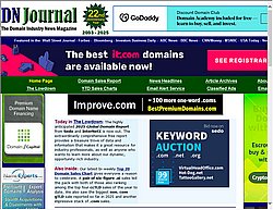 Скриншот сайта Domain Name Journal