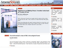 Скриншот сайта ArmeniaNow.com - Архив новотсного сайта про Армению
