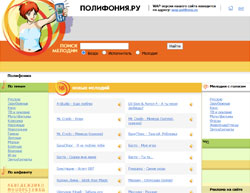 Скриншот сайта Полифония.Ру - полифония, реалтоны.